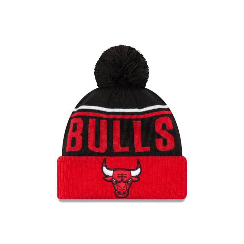 NBA Chicago Bulls Jumbo Cheer Knit (CBB4459) - Black New Era Beanies